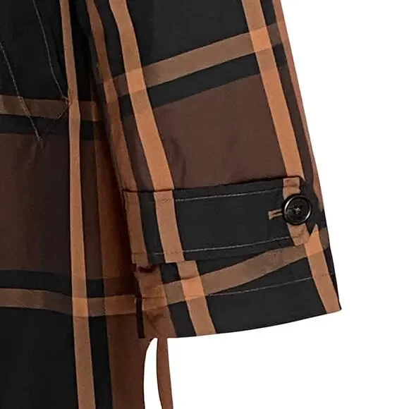 Lauren Ralph Lauren Men's 36 Regular Raincoat Stanza Brown Check NEW - Picture 4 of 15